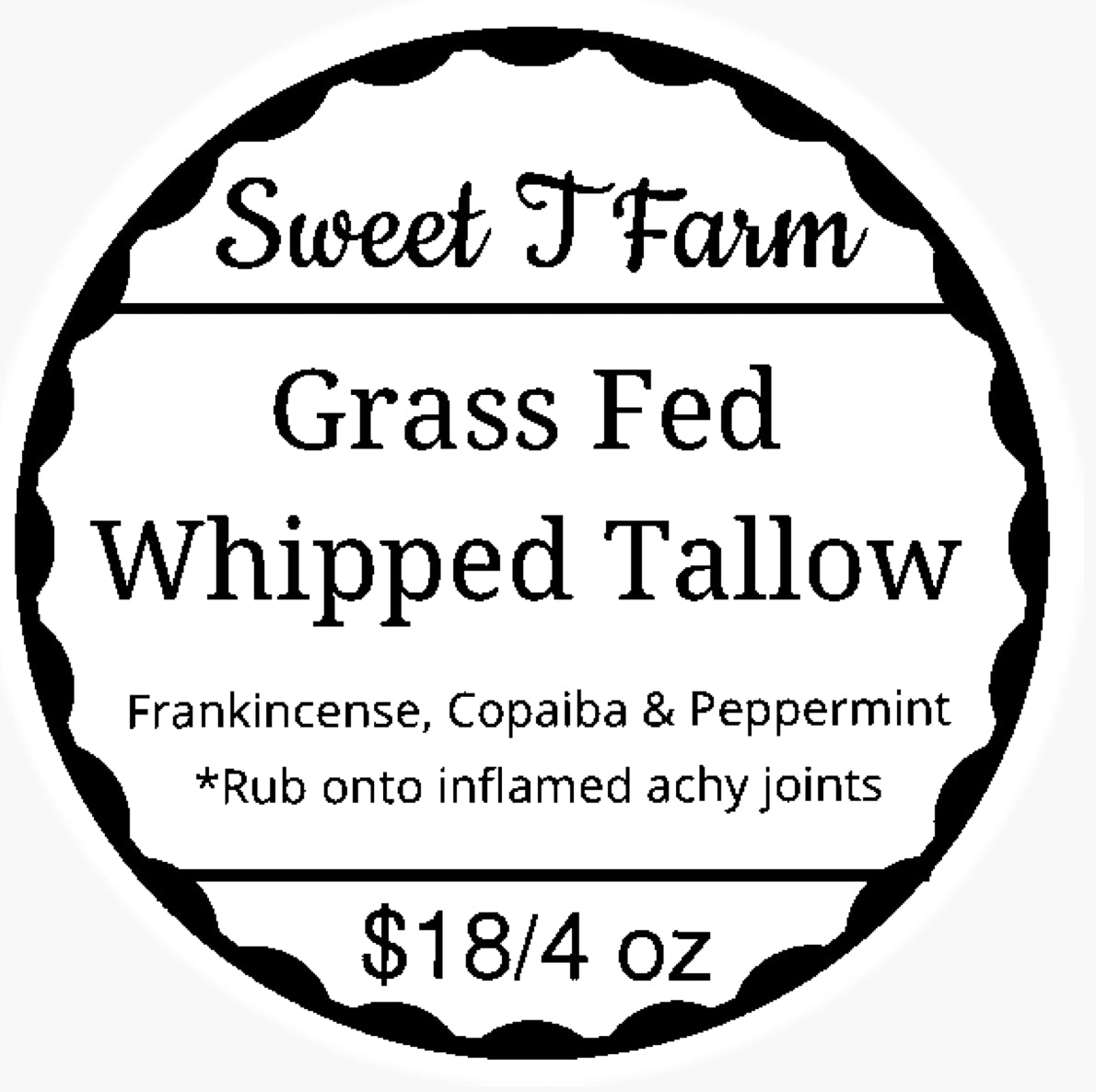 Grass Fed Whipped Tallow Frankincense, Peppermint & Copaiba